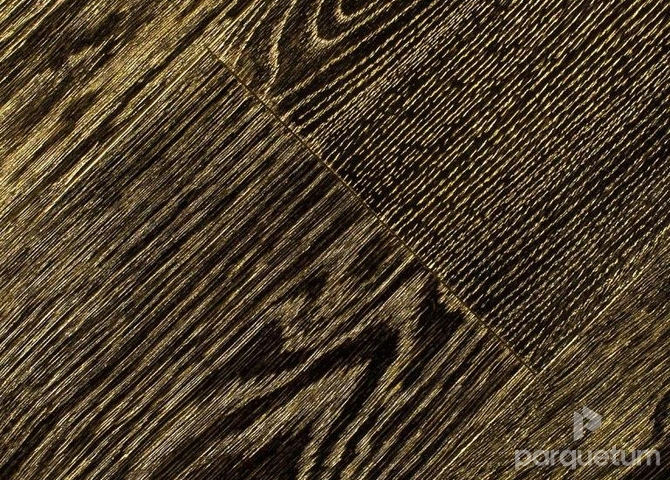 Фото №1 - Инженерная доска Vecchio Parquet Модерн Дуб черный золото