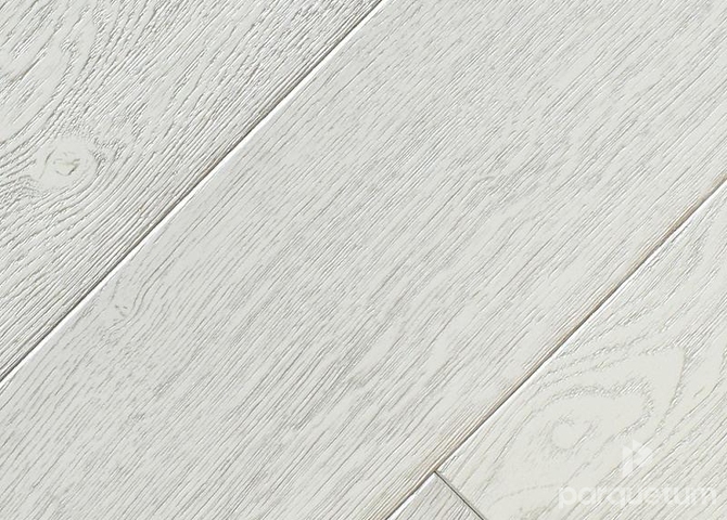Фото №1 - Инженерная доска Vecchio Parquet Модерн Дуб эмаль белая с патиной серебро